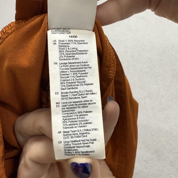 Brooks Shorts Mens Small Orange Sherpa 7" 2 In 1 Running Pocket Athletic Liner - Picture 12 of 13